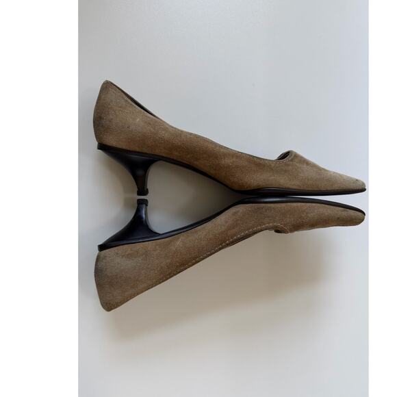 Prada Suede Leather Pointed Kitten Heels Womens Size 38.5 (US 8.5) Beige Vintage - Picture 10 of 13